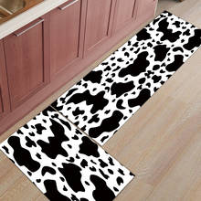 Preto e branco padrão de vaca irregular tapete de cozinha moderna casa de banho anti-deslizamento tapetes sala de estar corredor tapete capacho 2024 - compre barato