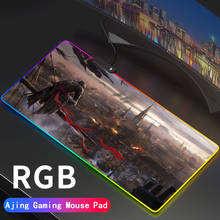 Alfombrilla de ratón LED RGB para ordenador, alfombra grande con retroiluminación RGB, para escritorio, soporte DIY, Anime, Assassin's Creed 2024 - compra barato