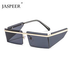 JASPEER-gafas de sol sin montura Steampunk para hombre y mujer, lentes rectangulares sin marco, Punk, UV400 2024 - compra barato
