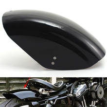 Заднее крыло мотоцикла короткое плоское крыло Глянец черный металл для Harley Sportster XL 883 1200 48 72 Железный поплавок Кафе Racer 2024 - купить недорого