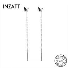 INZATT Real 925 Sterling Silver Minimalist Butterfly Tassel Drop Earrings For Elegant Women Party Fine Jewelry Accessories Gift 2024 - buy cheap