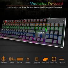 Teclado mecánico con cable USB para videojuegos, dispositivo antighosting de 104 teclas con retroiluminación RGB para PUBG LOL CS CF, envío directo, MK-X80 2024 - compra barato