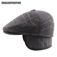 SHALUOTAOTAO Autumn Winter Thicken Thermal Berets For Men Fashion Ear Protection Warm Tongue Cap Middle-aged Elderly Winter Hat 2024 - buy cheap