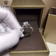Anéis de casamento femininos cc 925, joia simples de zircônia cúbica de prata, noivado, noivado, senhor dos anéis acessórios cc582 2024 - compre barato
