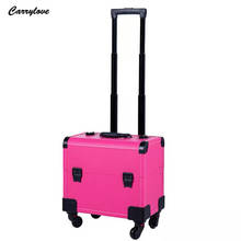 Carrylove-maleta de maquillaje pequeña y mediana para mujer, bolso de cosméticos profesional, maleta con carrito para masajear los pies 2024 - compra barato
