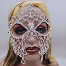 Европейский геометрический выдалбливают маска для лица для женщин серебро Стразы Необычные шоу мяч Маскарадная маска для вечеринок костюм маска ювелирные изделия 2021 2024 - купить недорого