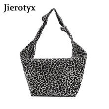 Jierotyx bolsa de ombro feminina, bolsa grande com estampa de leopardo, de lona, para mulheres 2024 - compre barato