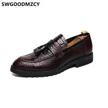Crocodile Shoes Men Classic Leather Dress Oxford Shoes For Men Luxury Brand Coiffeur Evening Dress Shoes Men Formal Scarpe Uomo 2024 - buy cheap