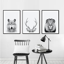 Home Decor Canvas Painting Animal Wall Art Wolf Lion Deer Portrait Posters and Prints Wall Pictures for Living Room Decoration 2024 - buy cheap