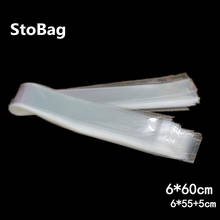 StoBag-bolsas autoadhesivas de plástico transparente, embalaje de joyería, pelo, peluca, bolso Delgado, 6x60cm, tamaño largo y pequeño, regalo Opp, 200 Uds. 2024 - compra barato