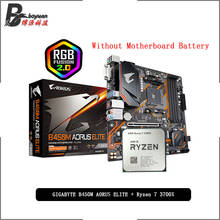 AMD Ryzen 7 3700X R7 3700X CPU + GA B450M AORUS ELITE Motherboard Suit Socket AM4 All new but without cooler 2022 - buy cheap