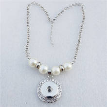 Pérolas de vidro metal 18mm botões snap strass pingente colar moda jóias para mulher 2024 - compre barato