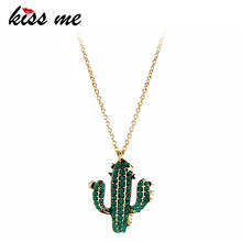kissme Exquisite Green Crystal Cactus Pendant Necklaces For Women Gifts Gold Color Alloy Necklace Fashion Jewelry Accessories 2024 - buy cheap