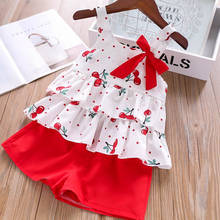 Baby Girl Clothes Hot Summer New Kids Clothes Toddler Chiffon Bowknot T-Shirt+Shorts 2Pcs Girls' Clothing Sets 2-6Y 2024 - buy cheap