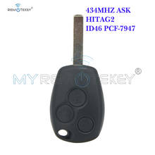 Remtekey-llave remota de 3 botones, 434MHZ, ASK ID46 PCF7947 VA6, Hoja para Renault Clio Kangoo Modus Master Twingo 2024 - compra barato