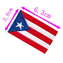 Parche bordado de la bandera de Puerto Rico, 6,3 cm de ancho, plancha de alta calidad para coser, respaldo/emblema/Isla/Europa/ciudad de turismo/raya roja 2024 - compra barato