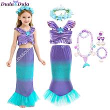 Vestido de sirena pequeña para niños, vestidos de fiesta de cumpleaños, disfraces de princesa, disfraces exóticos, Disfraces de Halloween de Cosplay, accesorios de Anime 2024 - compra barato