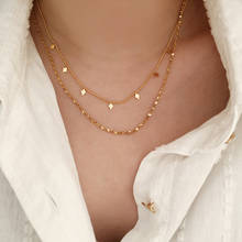 Amaiyllis 18K золото двойной круглые бусины в форме лепестков блестки ожерелье ручной работы Колье Бохо ключица цепочка ожерелье с укладкой для женщин 2024 - купить недорого