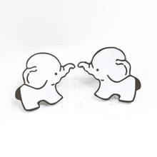 Couple Elephant Brooches Cartoon Animal Enamel Pins Cute Metal Bag Clothes Badges Collar Lapel Pin Fashion Jewelry Gift for Kids 2024 - buy cheap