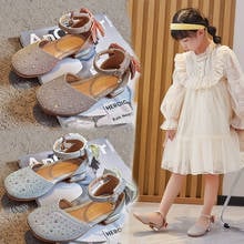 Zapatos de cuero con purpurina para niñas, sandalias de cristal con pajarita, elegantes, de princesa, para primavera y verano, 2021 2024 - compra barato