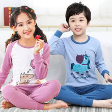 Pijama infantil de algodão, roupa de dormir para meninos e meninas, pijama de desenho unicórnio para outono 2024 - compre barato