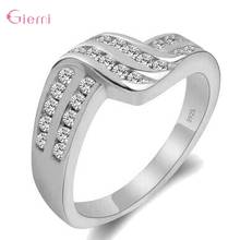 Creative Geometric 925 Sterling Silver AAA Zircon Ring for Women Femal Fashion Engagement Cubic CZ Rings Jewelry Gift 2024 - buy cheap