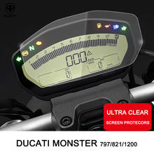 Roaopp cluster motocicleta scratch proteção filme cluster protetor de tela para ducati monster 797 821 1200 2024 - compre barato