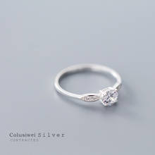 Coluswei anel 925 de prata esterlina pura brilhante, aaa de zircônio, para mulheres, prata, noivado, casamento, declaração, joias finas 2024 - compre barato