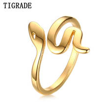 Tigraduação anel de cobra dourada para senhoras, anel de serpente aberto em aço inoxidável, joias diárias, personalizado, gravura nunca desbota 2024 - compre barato
