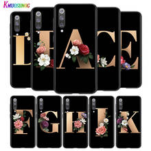 Funda negra brillante con letras personalizadas para Xiaomi Mi Poco M2, Note 10, 9, 8 Pro, Play Mix 3, F1 Lite, 5G 2024 - compra barato