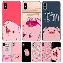 Милый розовый Kawai чехол с рисунком свиньи чехол для телефона для Iphone 11 Pro 7 6X8 6S Plus XS MAX + XR 5S SE 10 9 Art TPU Coque Capa Shell 2024 - купить недорого