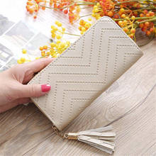 Long Women's Wallet Female Purses Tassel Coin Purse Card Holder Wallets Female Pu Leather Clutch Money Bag Pu Leather Wallet 2024 - buy cheap