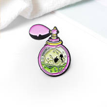 Magic Skull Enamel Pins Skeleton Head Love Potions Perfume Lapel Pins Love and Death Badges For Lover Girl Friends Brooches 2024 - buy cheap