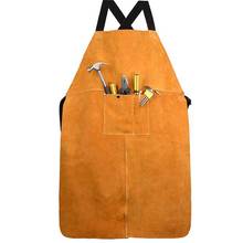 BMBY-Leather Welding Apron, Leather Welding Work Apron Heat Resistant & Flame Resistant Bib Apron, Heavy Duty Tools Shop Work Ap 2024 - buy cheap