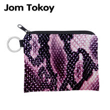 Jomtokoy-monedero con estampado de serpentina, bolsa impermeable para llaves y tarjetas, monedero pequeño con cremallera, Mini billetera cuadrada, 3028 2024 - compra barato