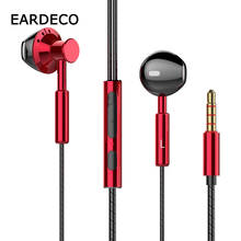 Fones de ouvido intra-auriculares com fio de metal 3.5mm, headset esportivo estéreo com microfone para decoração 2024 - compre barato