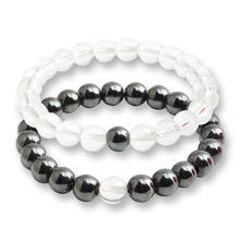 2Pcs/Set Classic Natural Stone Bracelet Couples Distance Black White Bead Yoga Charm Bracelets for Men Women Best Friend Jewelry 2024 - buy cheap
