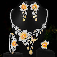 GODKI 4PCS Fashion Butterfly Flowers African Jewelry Set For Women Wedding Party Cubic Zircon Dubai Bridal Jewelry Indian 2020 2024 - buy cheap