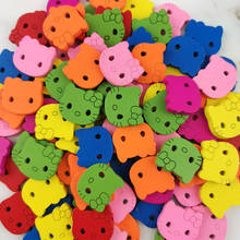 (100 pcs/pack) Cat head Shape 2 Holes Wood Buttons For Craft Sewing Scrapbook Handwork DIY Home Decoration 2024 - buy cheap