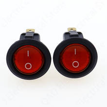 Interruptor de balancim redondo 6a/250v 10a/125v ac da luz vermelha de 10 pces 2024 - compre barato
