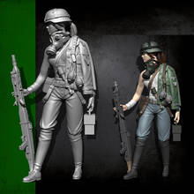 Kit de soldado feminino sem pintura escala 1/35 wong, kit de garagem sem montar, modelo gk 2024 - compre barato