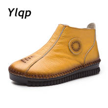 Ylqp 2020 женские ботильоны из натуральной кожи в стиле ретро ботинки ручной работы на плоской подошве мартинсы удобная обувь женская обувь на плоской подошве размера плюс 43 2024 - купить недорого