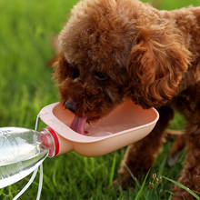 Botella de agua portátil para perro, tazón de viaje para beber para mascotas, cuencos de agua al aire libre, plato alimentador de plástico, suministros de productos para cachorros y gatitos 2024 - compra barato