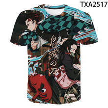 Camiseta kimetsu no yaiba 3d de verão, camiseta legal de streetwear da moda masculina, feminina, infantil, camiseta para meninos e meninas, 2020 2024 - compre barato