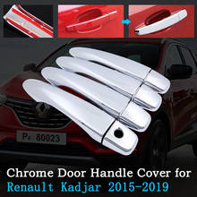 Car Door Handle Cover Trim for Renault Kadjar 2015~2019 2016 2017 2018 ABS Chrome Cover Protector Styling Car Accessories Goods 2024 - buy cheap