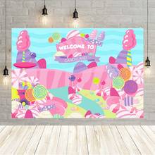 Avezano Candy Backdrop Happy Birthday Baby Shower Welcome to Candyland Princess Photography Background Photo Studio Photozone 2024 - buy cheap