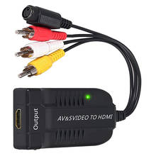 Adaptador de conversor de áudio av s-video para hdmi 1080p, adaptador com cabo micro usb para hdtv e dvd 2024 - compre barato