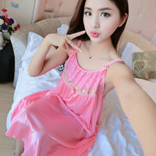 Ladies Nighty Sexy Night Dress Ruffle Night Shirts Women's Sexy Sleepwear Female Ice Silk Satin Sleepwear 2024 - buy cheap