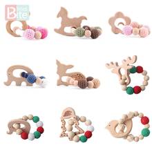 Bite Bites 1pc Wooden Aniaml Cartoon Baby Bracelet Rattles Wood Teether Toys Bpa Free Wooden Blank Rodent Children'S Goods Toys 2024 - buy cheap