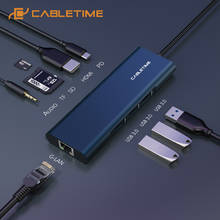 CABLETIME USB C концентратор USB типа C для мульти USB 3,0 HDMI адаптер док-станция для MacBook Pro HUAWEI ПК USB-C 3,1 разветвитель порт USB C концентратор C259 2024 - купить недорого